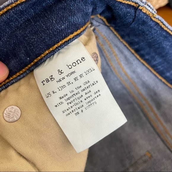 Rag & Bone High Rise Skinny Pintuck Diagonal Hem Jean Womens 29 - Picture 7 of 13